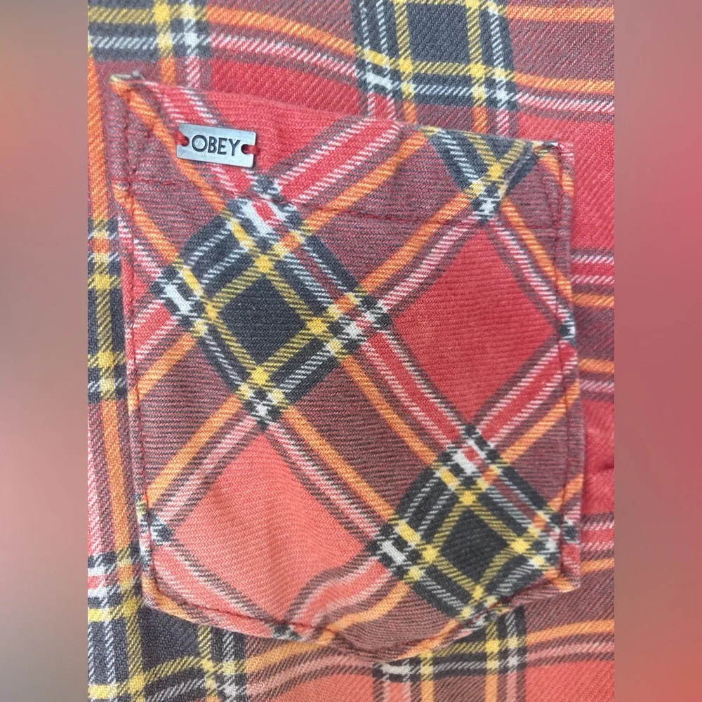 Obey flannel button up shirt XS - Picture 2 of 9